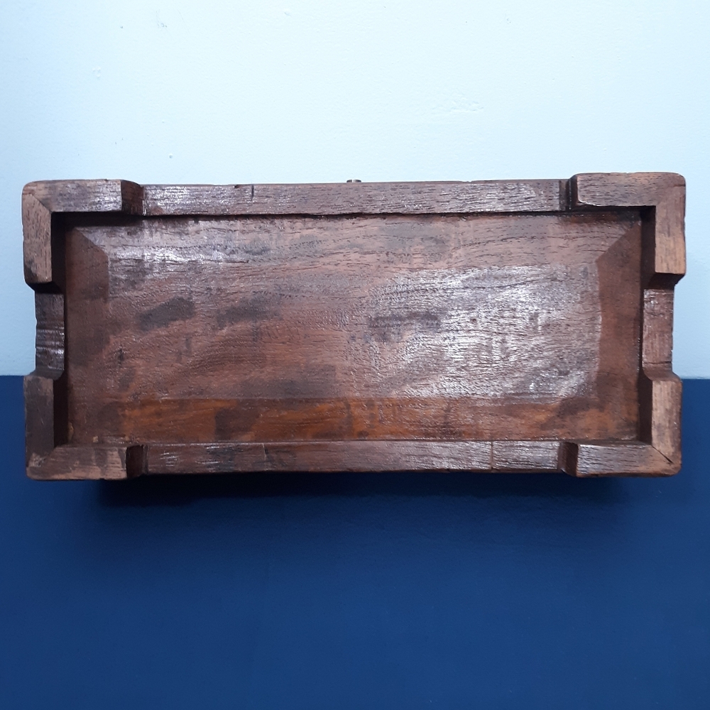 19th C Carved Rosewood Chinese Locking Antique Wooden Treasure Box Ships - Picture 11 of 16